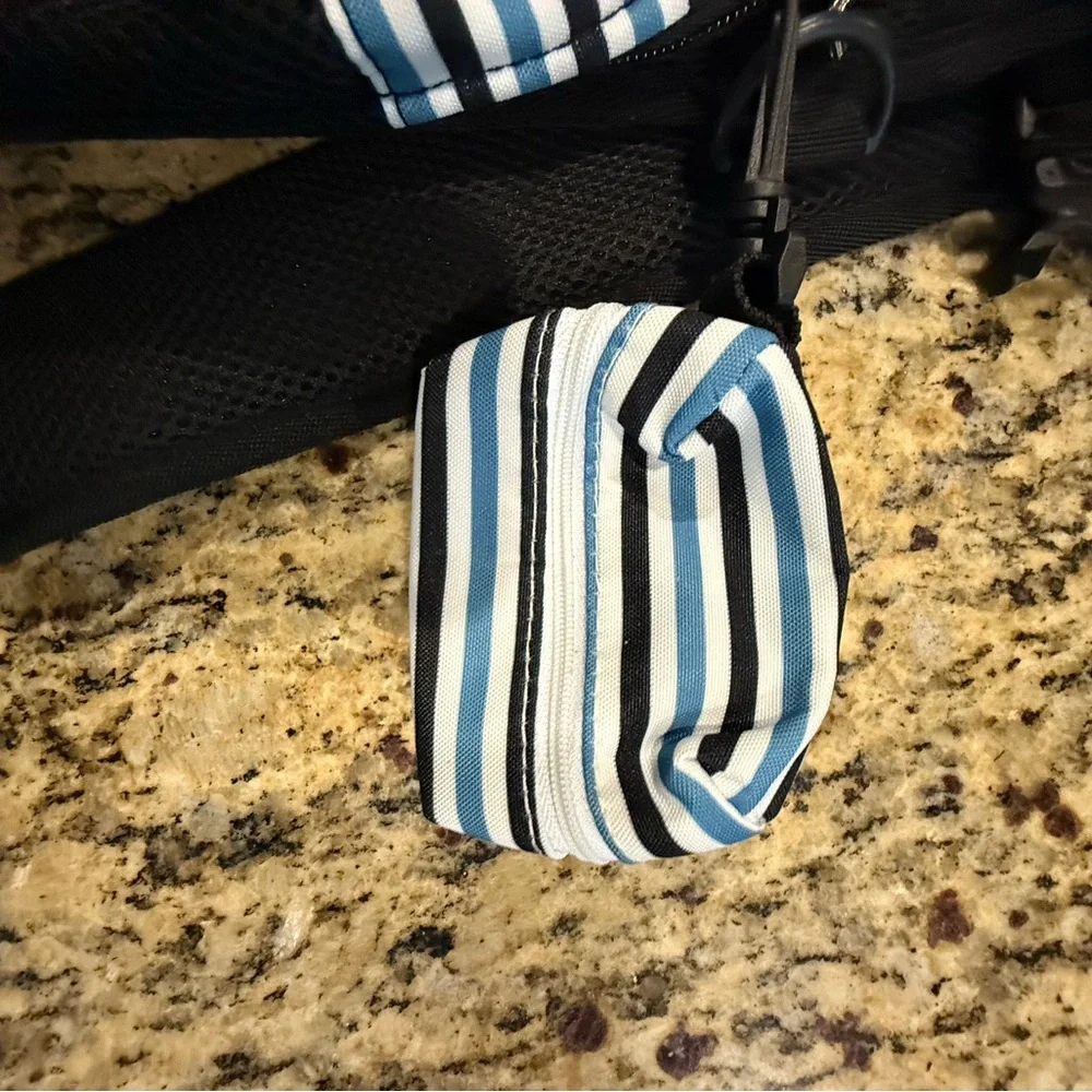 Black and Blue Striped pet Carrier